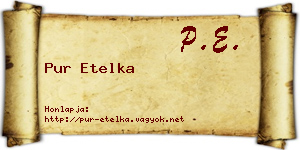 Pur Etelka névjegykártya